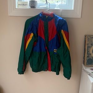 Vintage windbreaker (about a size small women) primary colors full zip